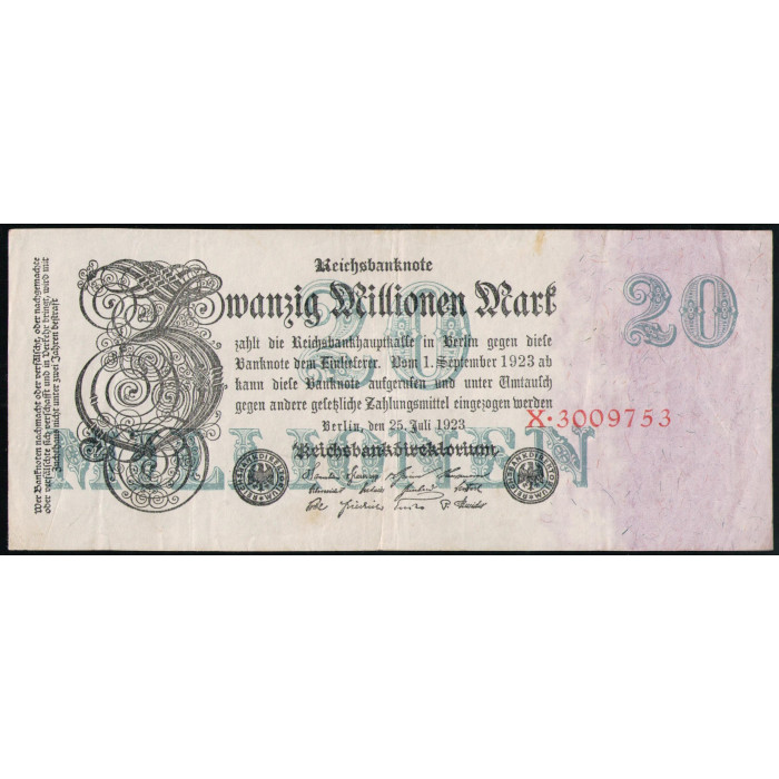Германия 20000000 Марок 1923 год Веймарская Республика