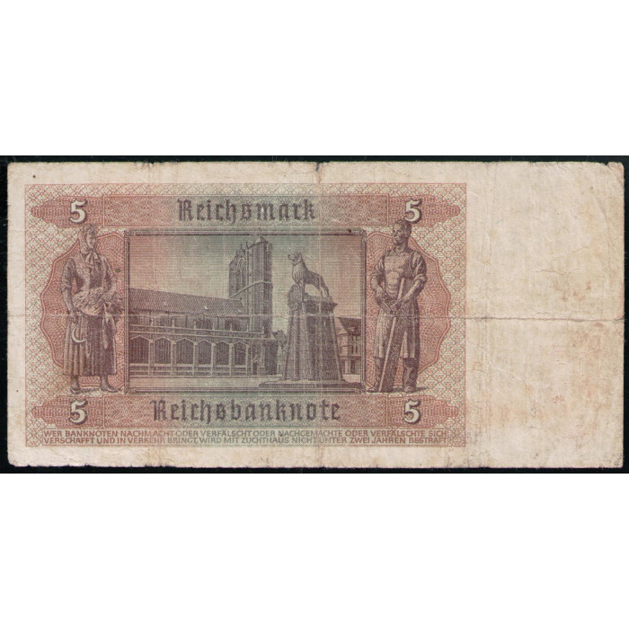 Германия 5 Рейхсмарок 1942 год  