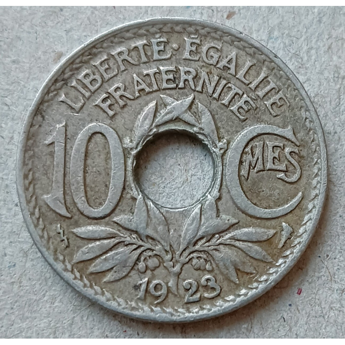 Франция 10 Сентим 1923 год