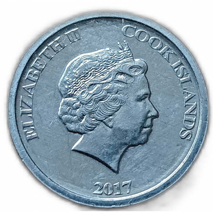 Острова Кука , 1 Цент 2017 год , UNC , Птица Крапивник , Елизавета 2
