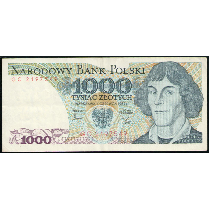 Польша 1000 Злотых 1982 год , Николай Коперник