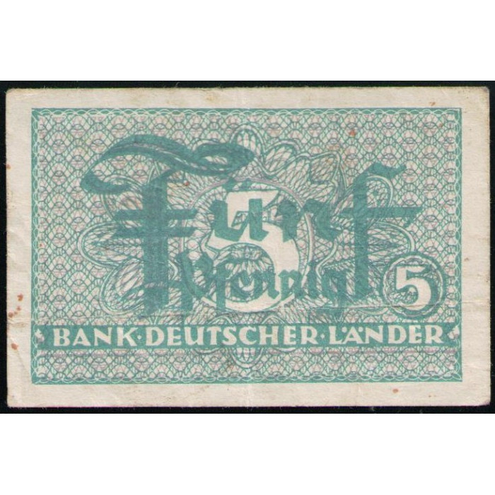 Германия , ФРГ, 5 Пфеннигов 1948 год , Банк немецких земель