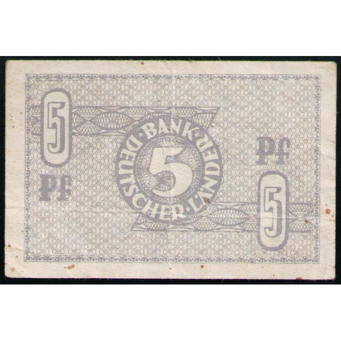 Германия , ФРГ, 5 Пфеннигов 1948 год , Банк немецких земель