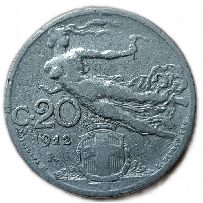 Италия 20 Чентезимо 1912 год , Либертина