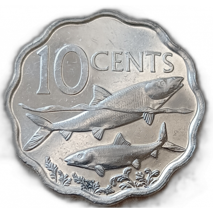 Багамы ,Багамские Острова 10 Центов 2010 год, Рыба Альбула, Елизавета 2