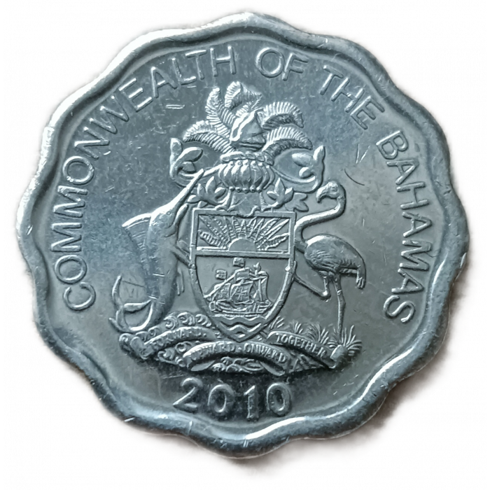 Багамы ,Багамские Острова 10 Центов 2010 год, Рыба Альбула, Елизавета 2