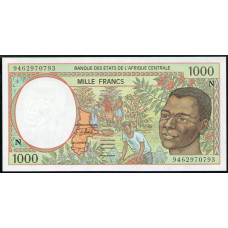 Центральная Африка , литера N , Экваториальная Гвинея , 1000 франков 1994 год , UNC