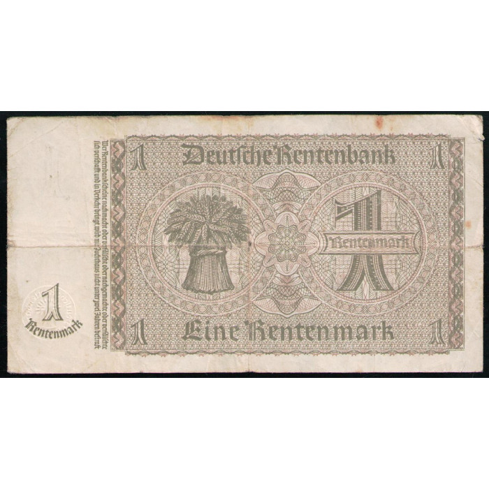 Германия 1 Рентенмарка 1937 год , Кукурузный сноп