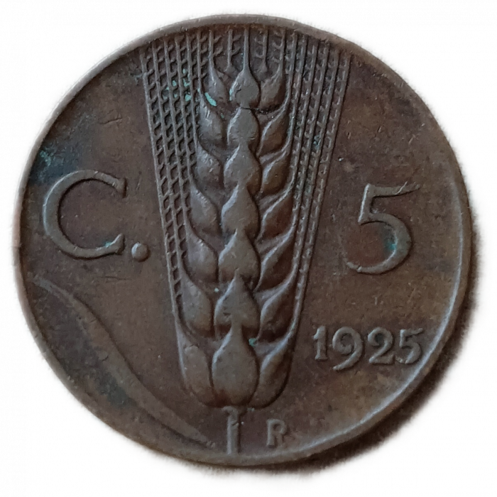 Италия 5 Чентезимо 1925 год, Виктор Эммануил 3