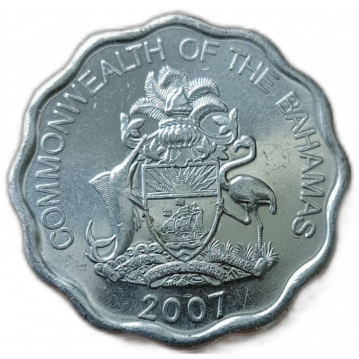 Багамы ,Багамские Острова 10 Центов 2007 год , Рыба Альбула , Елизавета 2