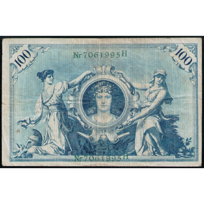 Германия 100 Марок 1908 год , Зелёная печать