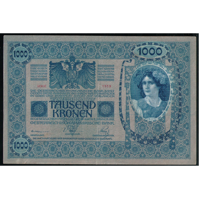 Австрия 1000 Крон 1919 год , Надпечатка