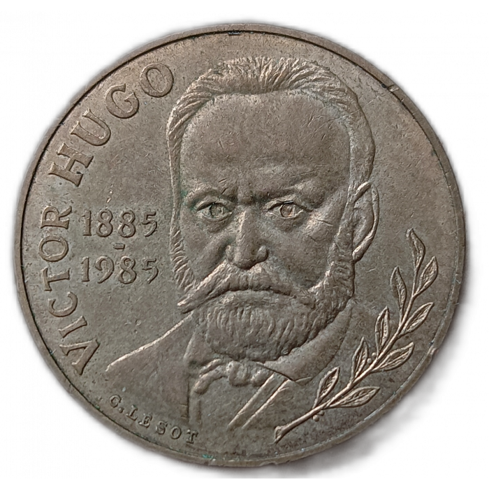 Франция 10 Франков 1985 год , Виктор Гюго, 100-летие смерти
