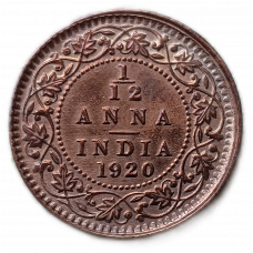 Британская Индия 1/12 Анна 1920 год , Король Георг 5