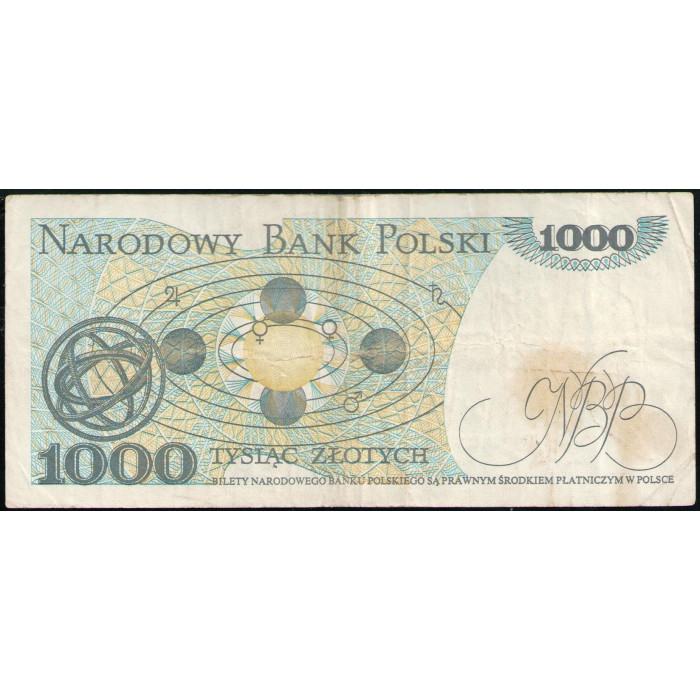 Польша 1000 Злотых 1982 год , Николай Коперник