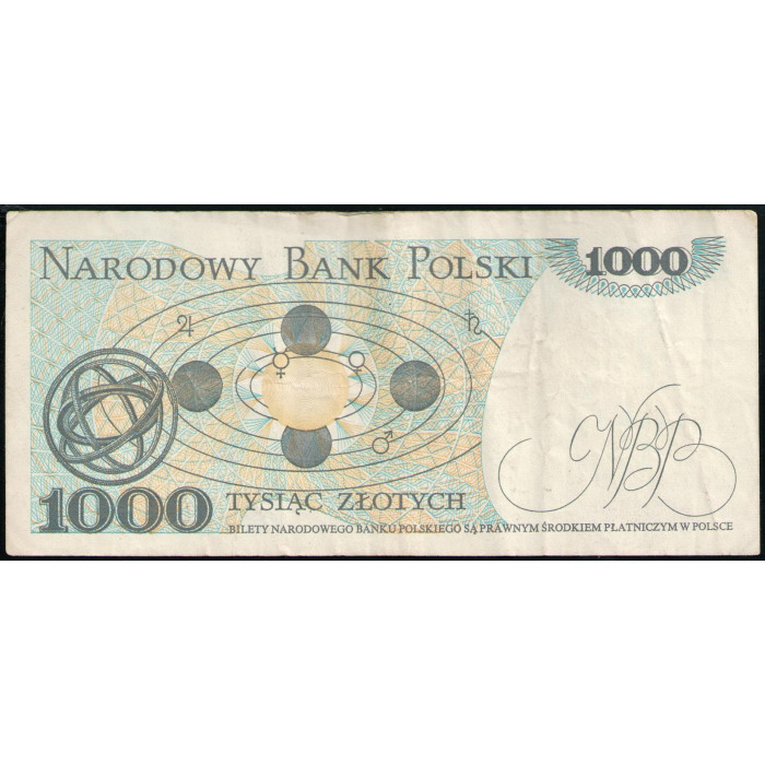 Польша 1000 Злотых 1982 год , Николай Коперник
