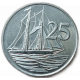 Каймановы Острова 25 Центов 2008 год , Двухмачтовая шхуна