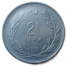 Турция 2 1/2 лиры 1972 год
