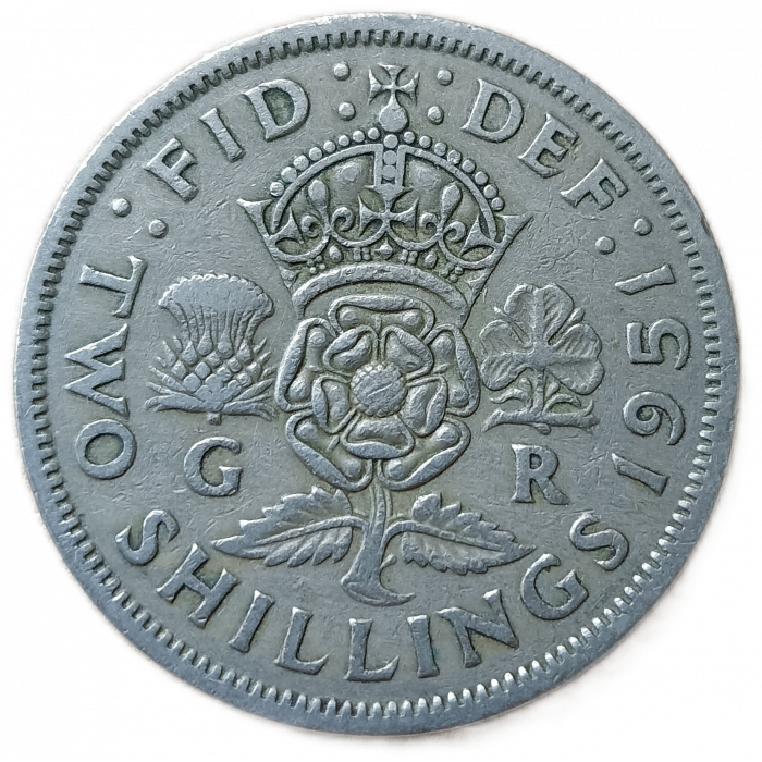 Великобритания 2 Шиллинга 1951 год , Король Георг 6