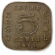 Цейлон 5 Центов 1943 год , Король Георг 6