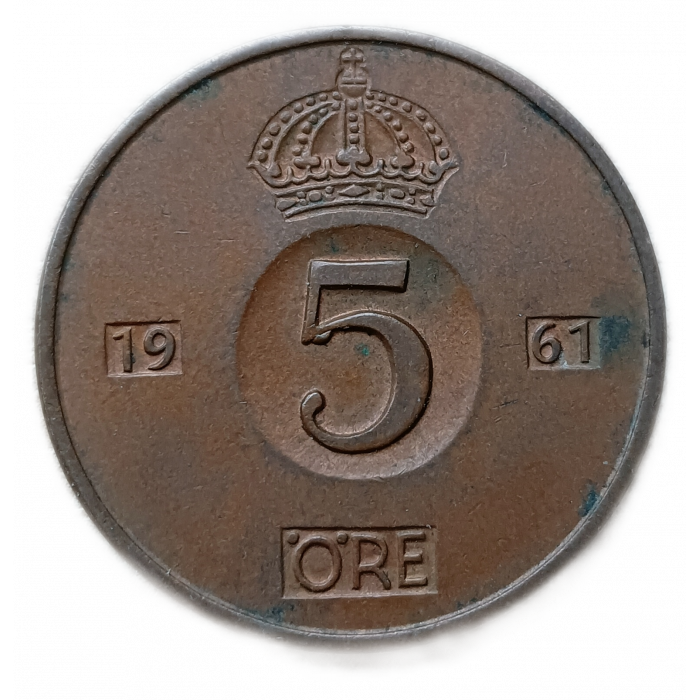 Швеция 5 Эре 1961 год , Густав 6