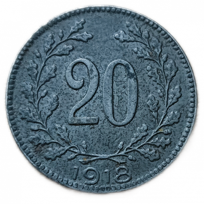 Австрия 20 Геллеров 1918 год, Австро-Венгерская монархия, Железо