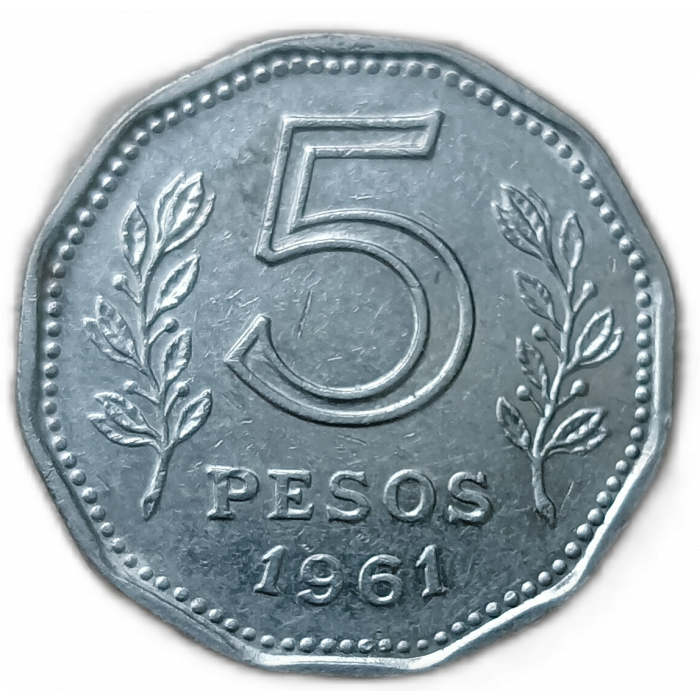 Аргентина 5 Песо 1961 год , Фрегат Президент Сармьенто