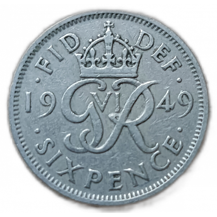 Великобритания 6 Пенсов 1949 год , Король Георг 6
