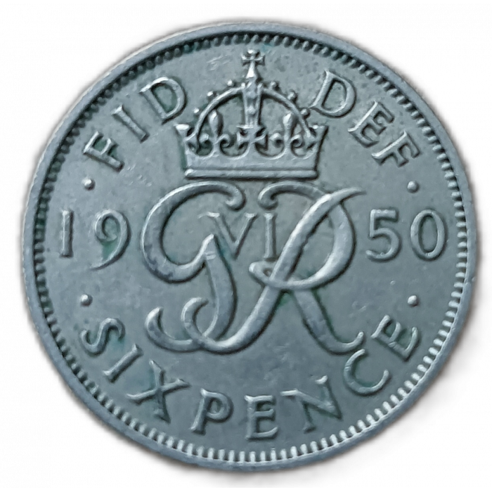 Великобритания 6 Пенсов 1950 год , Король Георг 6