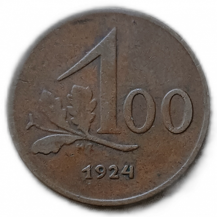 Австрия 100 Крон 1924 год ,Орел