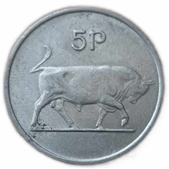 Ирландия 5 Пенсов 1971 год , Бык