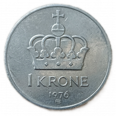 Норвегия 1 крона 1976 год , Олаф 5 