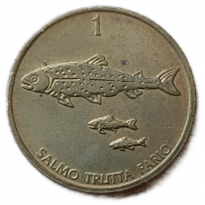 Словения 1 Толар 1995 год ,Рыба , Кумжа