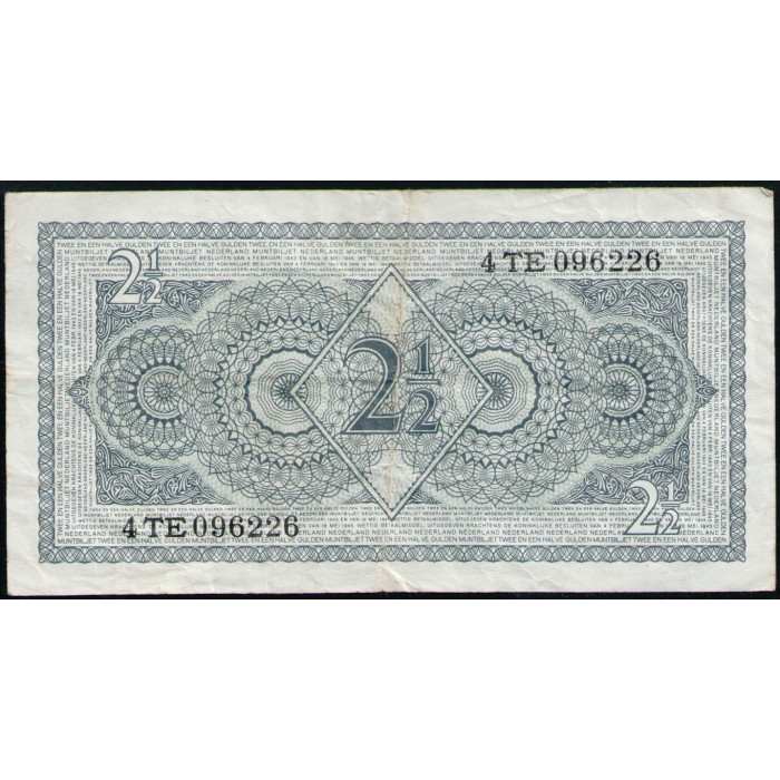 Нидерланды 2 1/2 гульдена 1945 год , Королева Юлиана
