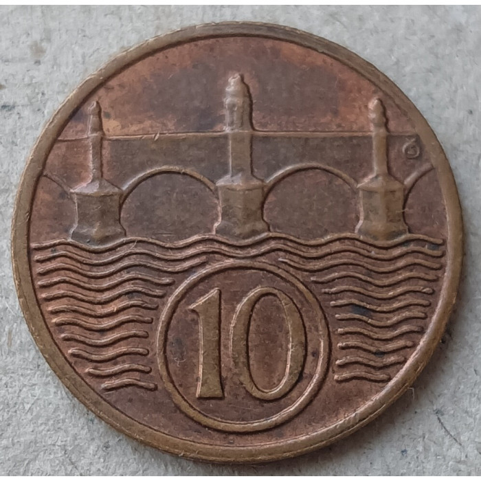 Чехословакия 10 Геллеров 1938 год , Мост