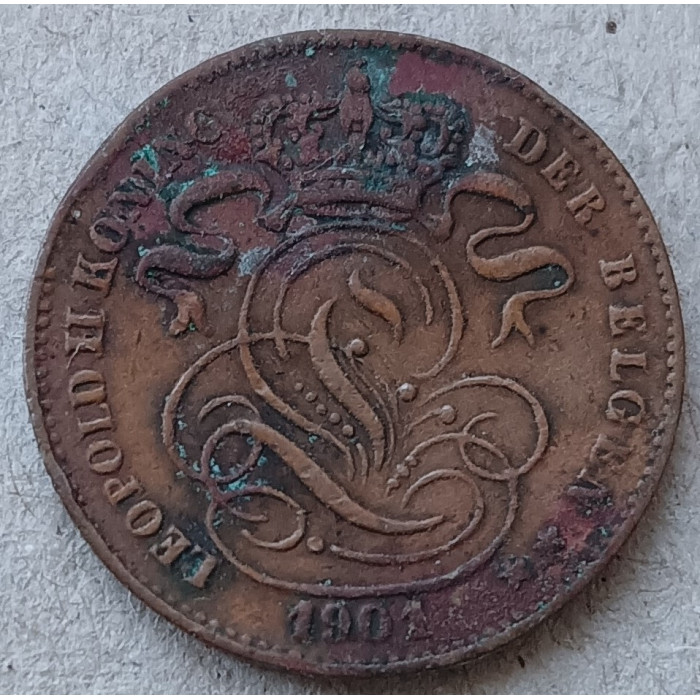 Бельгия 1 Сентим 1901 год , Лев