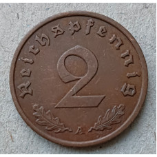 Германия 2 Рейхспфеннига 1939 год , A , Третий Рейх