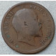 Британская Индия 1/4 Анны 1910 год , Король Эдвард 7
