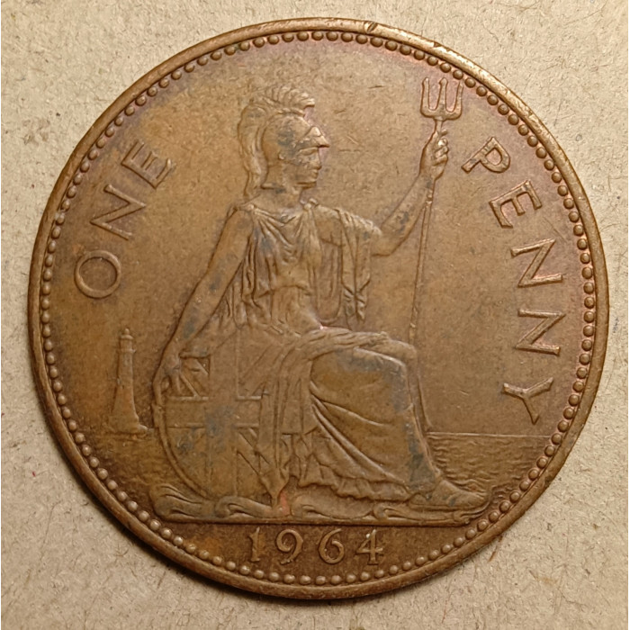 Великобритания 1 Пенни 1964 год , Елизавета 2