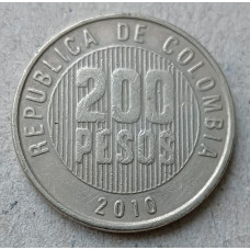 Колумбия 200 Песо 2010 год