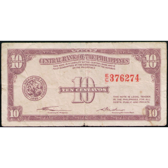 Филиппины 10 Сентаво 1949 год 
