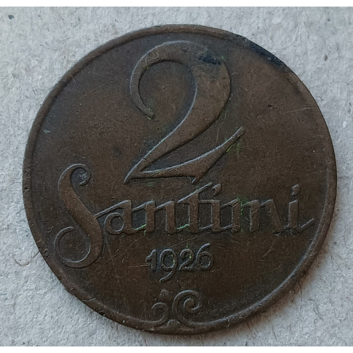 Латвия 2 Сантима 1926 год , Герб