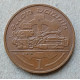 Остров Мэн 1 Пенни 1991 год , Токарный станок, Елизавета 2