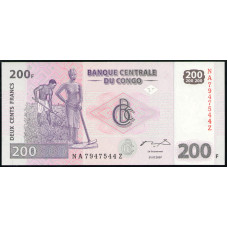 Конго 200 Франков 2007 год , UNC , Полевые работы , Барабанщики
