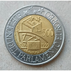 Италия 500 Лир 1999 год , 20 лет Европейскому парламенту