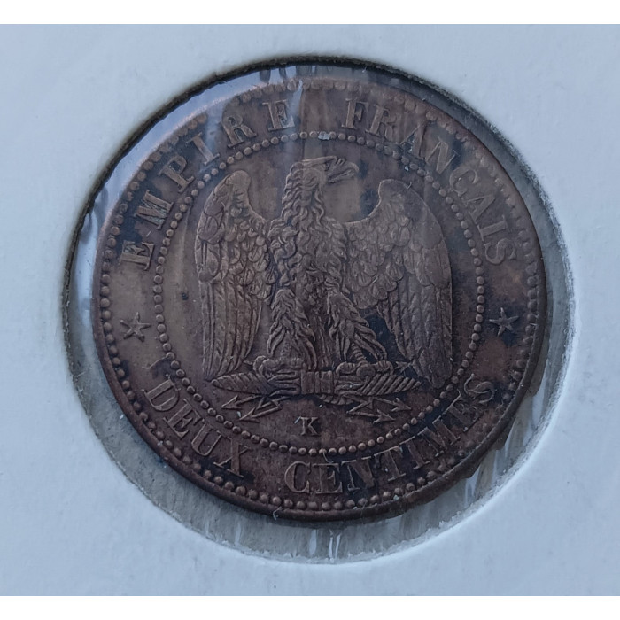 Франция 2 Сентима 1862 год , Наполеон 3