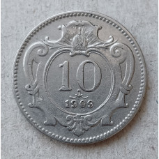 Австрия 10 Геллеров 1909 год, Герб