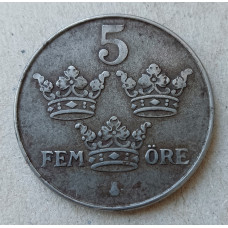 Швеция 5 Эре 1948 год , Густав 5