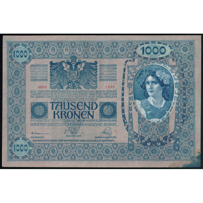 Австрия 1000 Крон 1919 год , Надпечатка