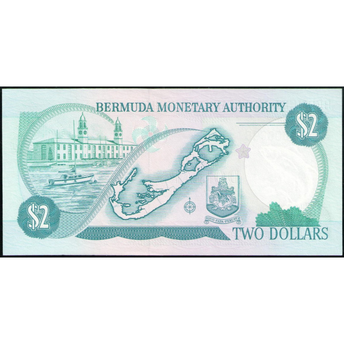 Бермудские острова 2 Доллара 1989 год , UNC